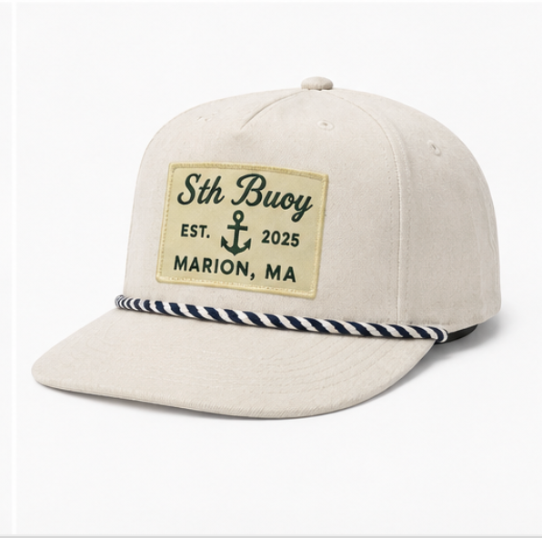 White Retro Buoy Rope Hat